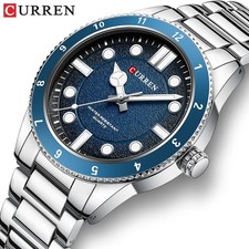 CURREN Men Quartz Watch Stainless Steel Band Waterproof Classic Date Luminous