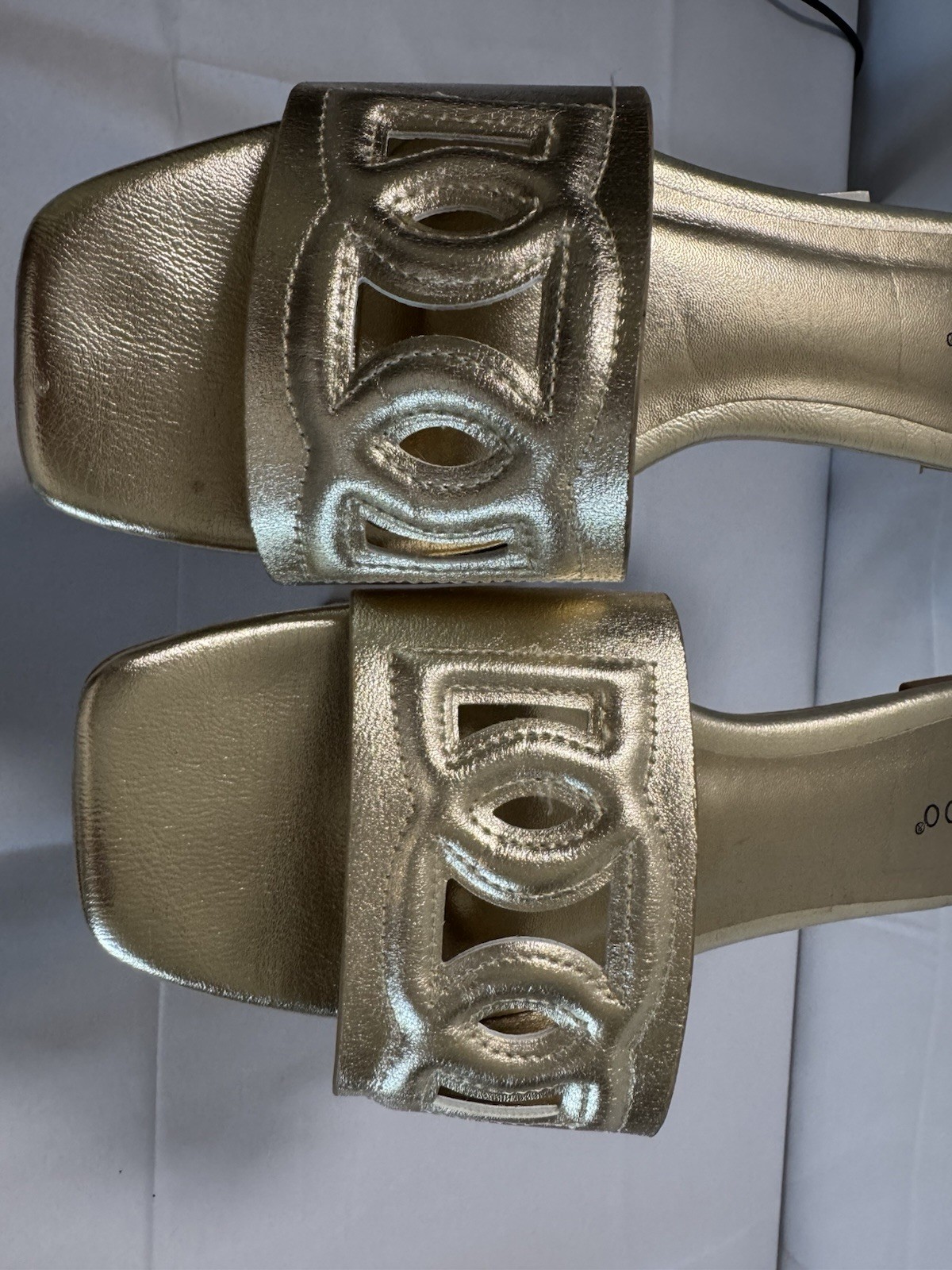 PANTOFOLA D’ORO Ciabatta bambù nuova slip on ORO PUNTA APERTA sandali donna taglia 8