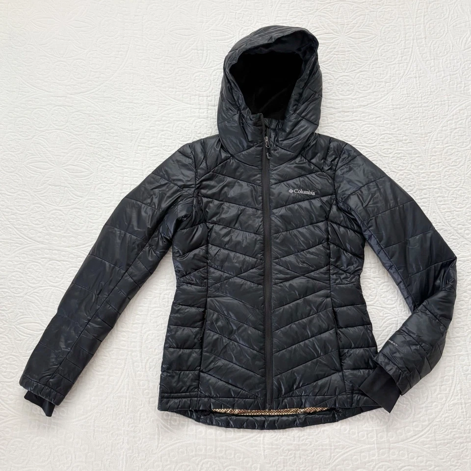 Columbia Women's Joy Peak Insulated Hooded Jacket, Black - Image 2 of 4