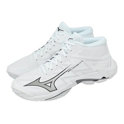 Mizuno Wave Lightning Elite Mid White Black Men Volleyball Shoes V1GA2605-83