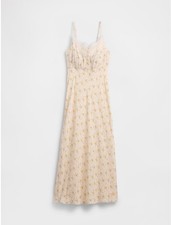 Gap Lace Trim Sweetheart Maxi Dress Floral L