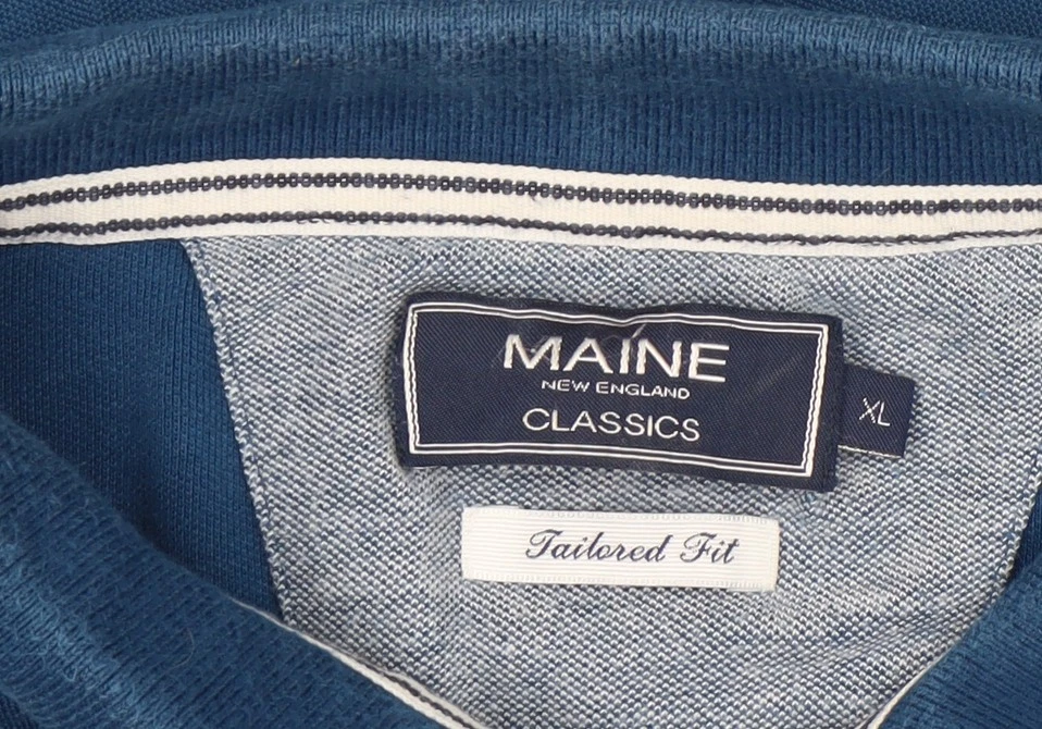 Maine New England Men's Blue Cotton Polo Shirt XL Tailored Fit - Image 4 of 4