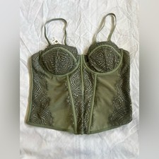 Garage Green Lace Bustier Top