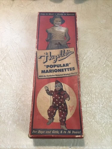 Vintage Hazelle’s Marionette Puppet Teto The Clown Mint In Box 1953 Rare Box