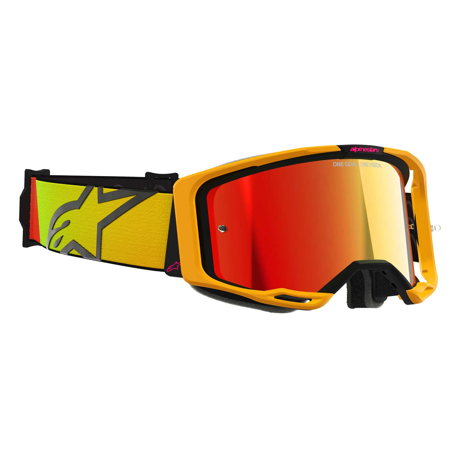Alpinestars Men's Yellow Vision 8 Corp Mirror Motocross Goggles - Image 4
