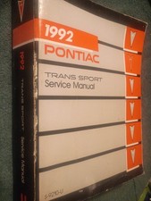 1992 Pontiac Trans Sport Shop Manual Original Gm Transport Service Book 1992 Pontiac Trans Sport Shop Manual Original Gm Transport Service Book