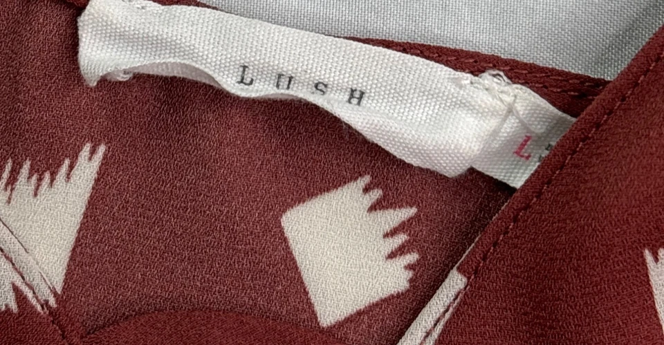 Lush Printed Camisole Top size L Crossover Front Keyhole Spaghetti Strap - Image 3 of 4