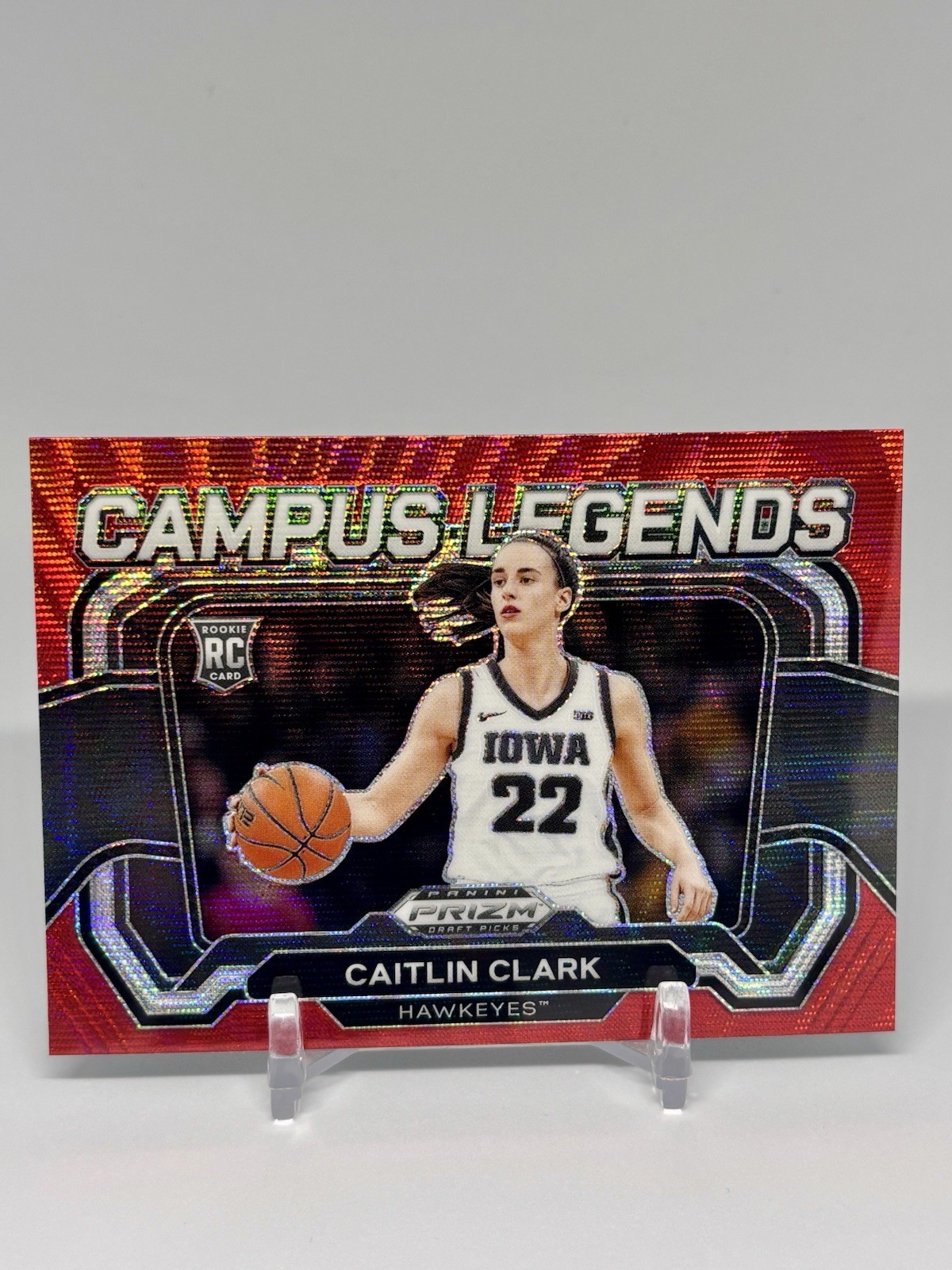 2024-25 Prizm Draft Picks Campus Legends Red Wave Caitlin Clark RC Indiana Fever