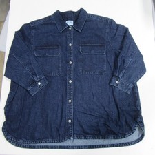 Old Navy Womens Jean Jacket Snap Buttons Blue Plus Size 4X