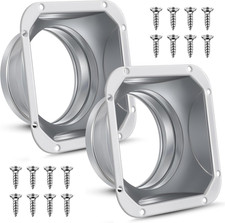 2 Pcs 4 Inch Duct Connector Flange Metal Straight Pipe Flange Square to Round fo