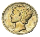 1936 D Mercury Dime Colorful Toning Silver 90% Nice Eye Appeal