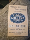  Vintage Late 1880's Clark's Mile-End Spool Cotton Thread Adv. Trade Card — photo 2
