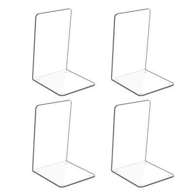 Acrylic Book Ends For Shelves Decorative Book Stoppers Magazine Stand for Books