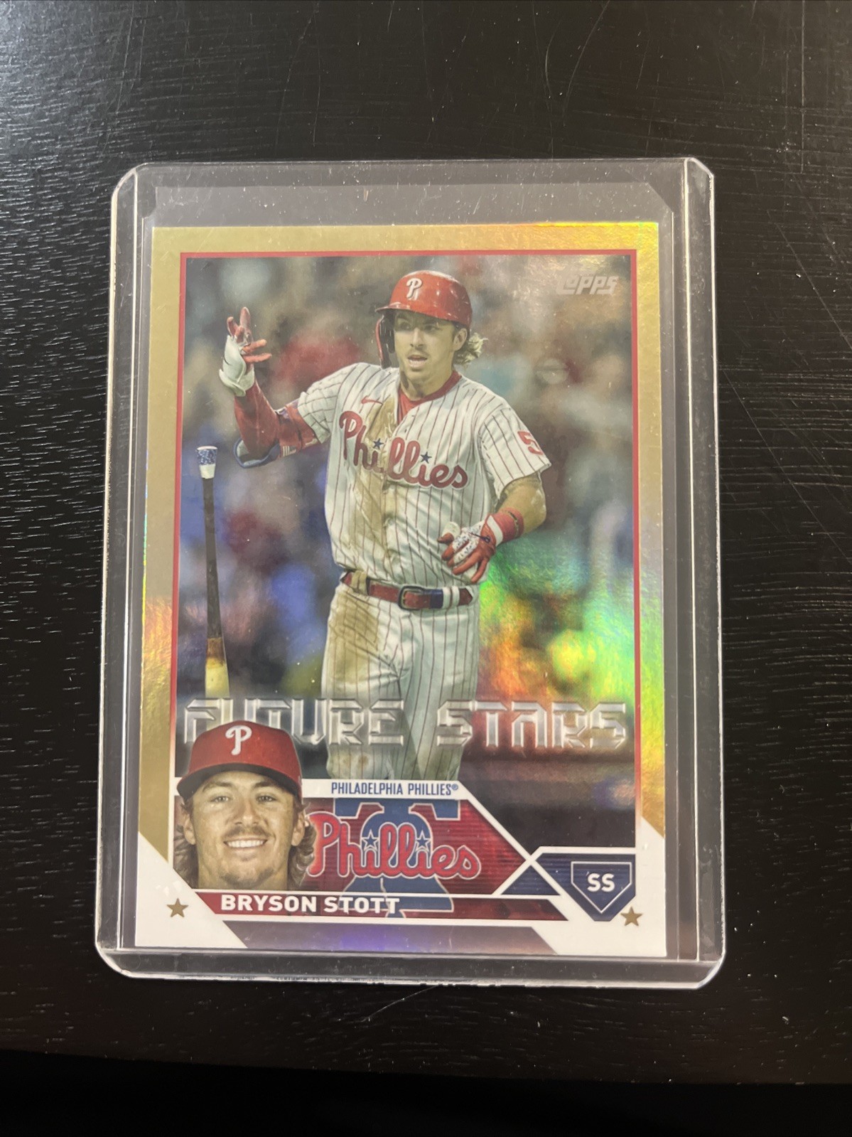 Bryson Stott 2023 Topps Series One Future Stars Gold Foil Philadelphia Phillies