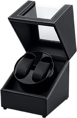 Mcbazel Uhrenbeweger 2 Uhren USB-C Automatik Watch Winder Schwarz PU Leder