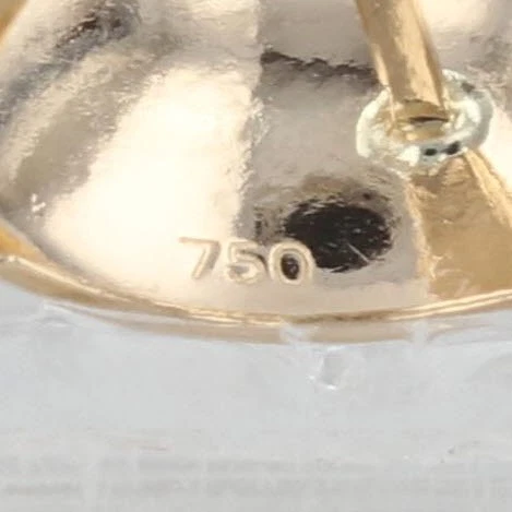 Small Textured Drop Earrings 18k Yellow Gold Snap Top Lever Backs - Image 4 of 4