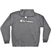 Champion Hoodie Men 2XLT Gray Big and Tall Pullover Script Logo Fleece CH327HDBO