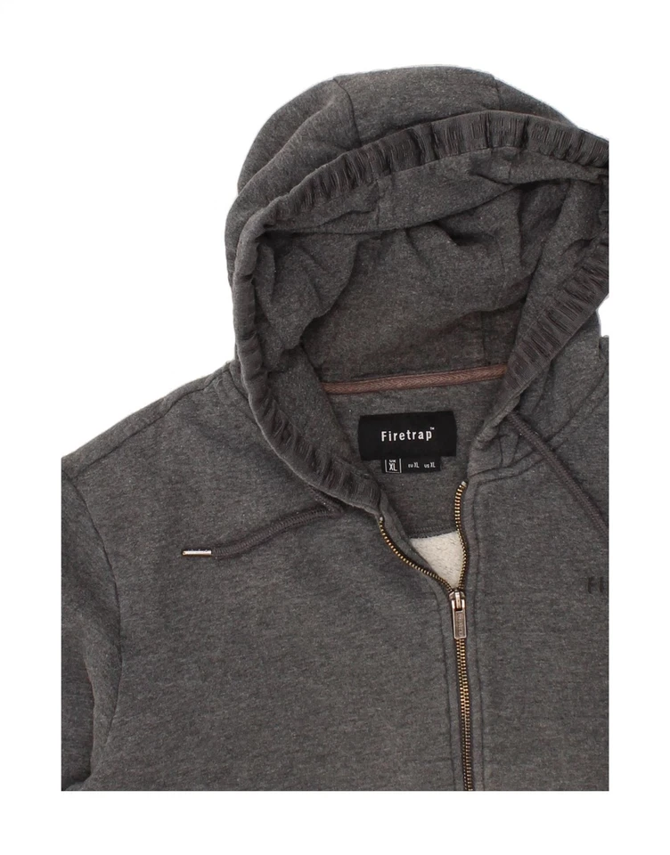 FIRETRAP Mujer Cremallera Sudadera con Capucha Suéter Reino Unido 18 XL Gris Algodón BE14 Foto 4 de 4