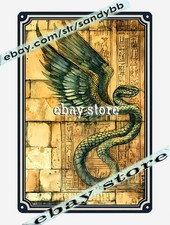 Serpent Wall Metal Tin Sign Egyptian Snake Relief wall relief