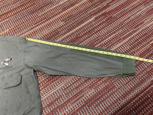 Vintage Browning Hunting Shirt Sz. Large Padded Shoulder Green Quail Embroidery - Picture 9 of 12