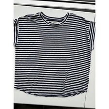 Madewell Linen Blend Nautical Stripe Shirt L