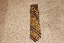 Vintage Wemlon Wembley Neck Tie 1960  s Necktie Wide Brown Gold