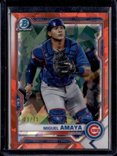 2021 Bowman Sapphire #BCP-148 Miguel Amaya Chrome Orange Refractor /75