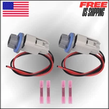 Rear License Plate Light Lamp Bulb Socket Connector Wiring Pigtail Harness 2 Set