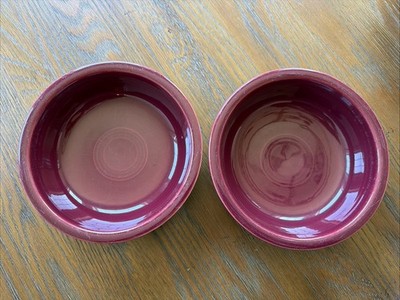 Set of 2 Fiesta Burgandy Classic Rim Medium 6 7/8'' Cereal Bowl FIESTAWARE
