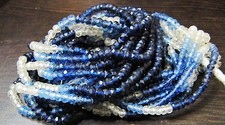 AAA Quality Blue Sapphire Shaded Rondelle faceted Beads 4-5mm Strand 16inch