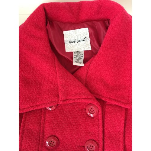 Wet Seal Jacket Juniors Extra Large Pink Wool Blend ~ Lighter Weight - Picture 10 of 11
