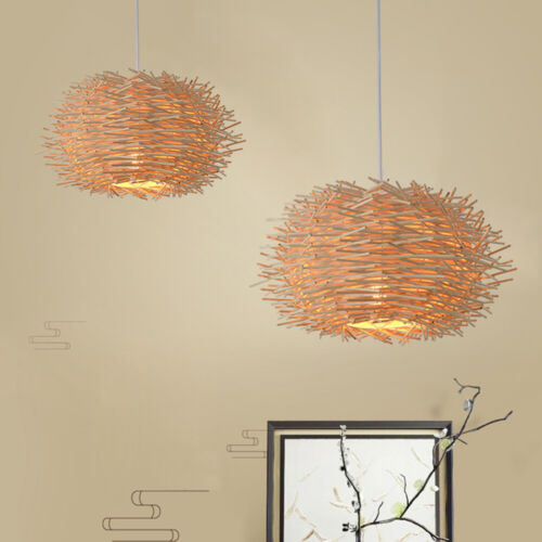 1M Bamboo Pendant Light Large Handwoven Wicker Light Fixture Rattan Pendant Lamp - Picture 5 of 13