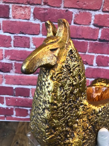 RARE Vintage HOLIDAY CERAMICS LOS ANGELES Clay GOLD LLAMA PLANTER BOWL Excellent - Picture 20 of 20