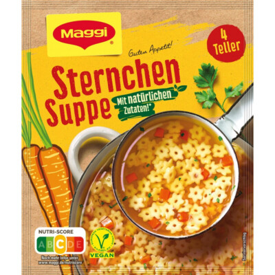 Maggi Guten Appetit Sternchen Suppe mit natürlichen Zutaten 5x 55g Neu