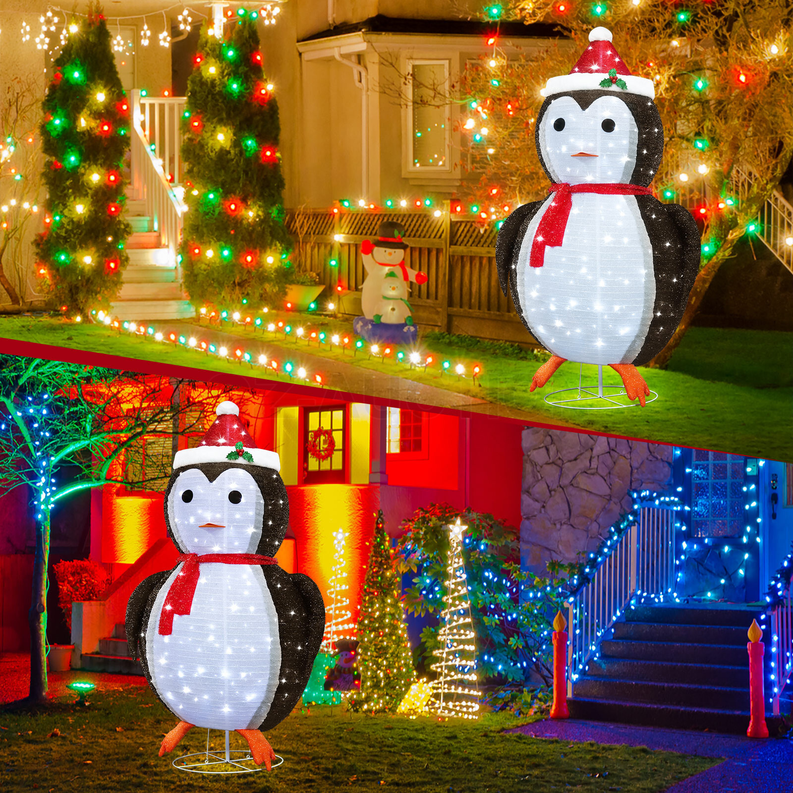 180cm 3D Penguin Christmas Light LED Strip Xmas Party Decoration Indoor