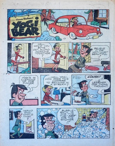 Yogi Bear Hanna Barbera Tv Large Full Tab Page Sunday Comic June 15 1975 Ebay