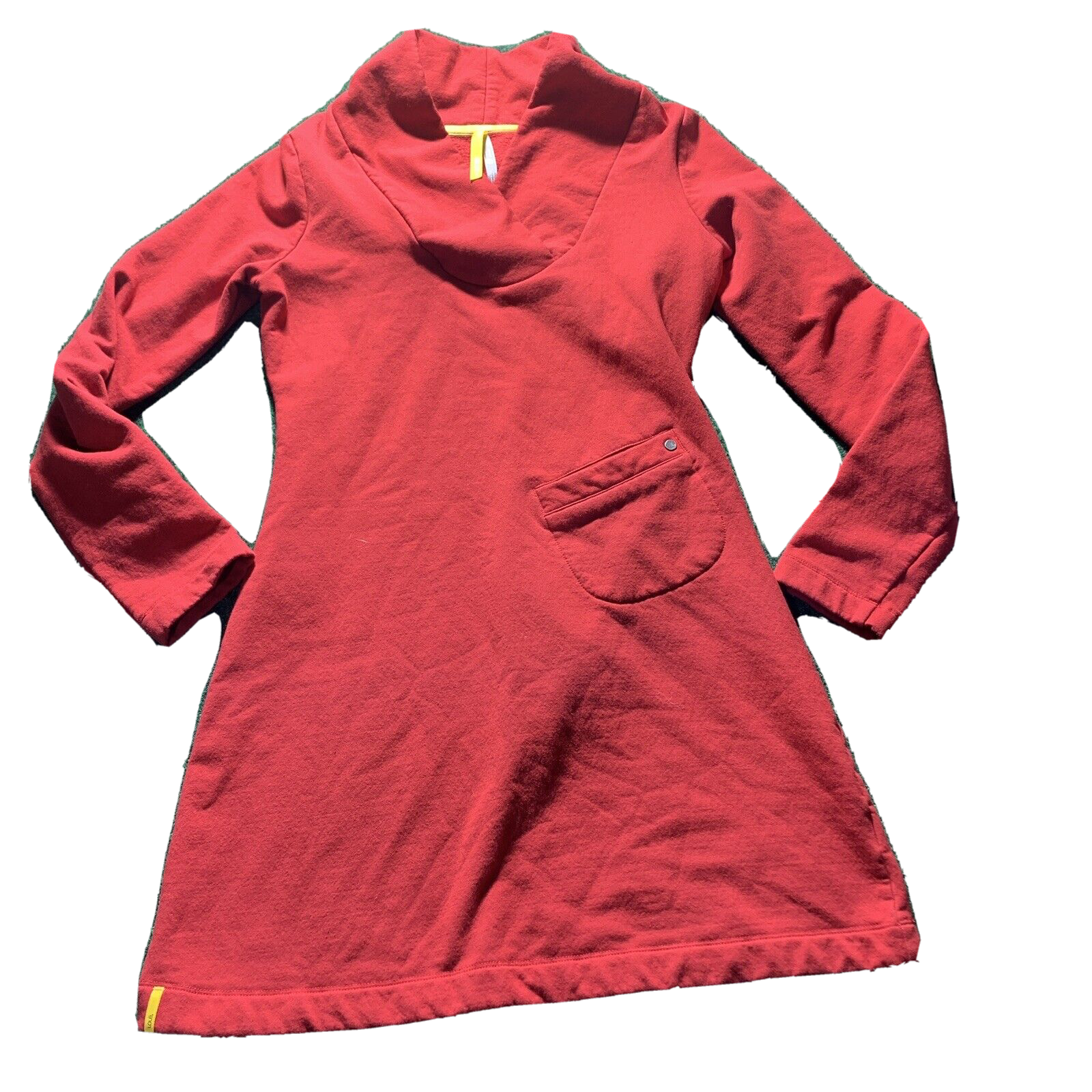 LOLE Tunic Dress SMALL Red Long Sleeve Organic Cotton Stretch Great Shawl  Collar | eBay