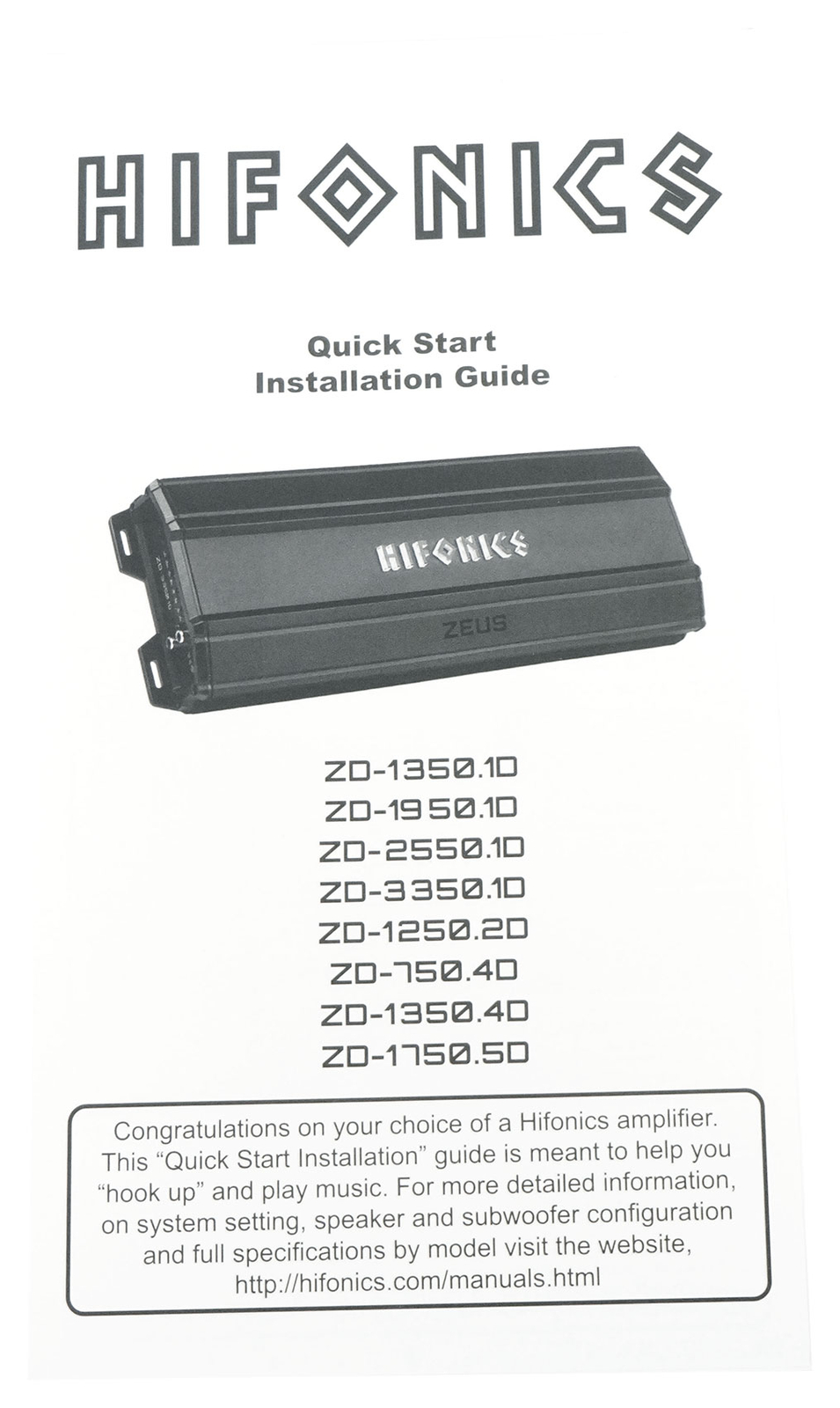 2-канальный автомобильный стереоусилитель класса D Hifonics ZD-13502D мощностью 1350 Вт Комплект усилителей
