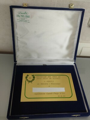 PLACA CONMEMORATIVA  CENTENARI DEL TREN SANT FELIU DE GUIXOLS A GIRONA 17X10cm