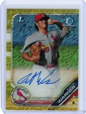 2019 Bowman Chrome Gold Shimmer Autograph #CPA-AW Austin Warner #27/50
