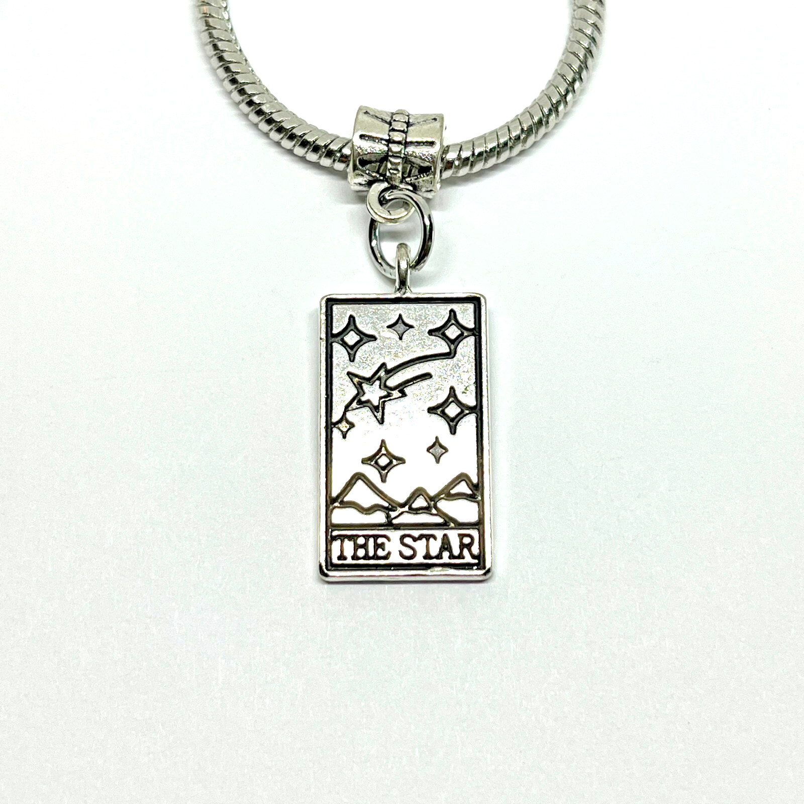Silver Star Tarot Charm Pendant Bracelet or Necklace
