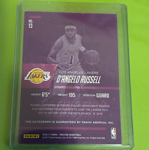 Distinctive Ink D’Angelo Rusell RC Auto /75 - Picture 2 of 2