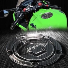 Real Carbon Fiber Gas Tank Fuel Cap Cover Decal Ninja ZX6R/ZX10R/Versys 650/1000