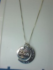 I LOVE YOU TO THE MOON AND BACK - STERLING SILVER PENDANTS  20" STERLING CHAIN