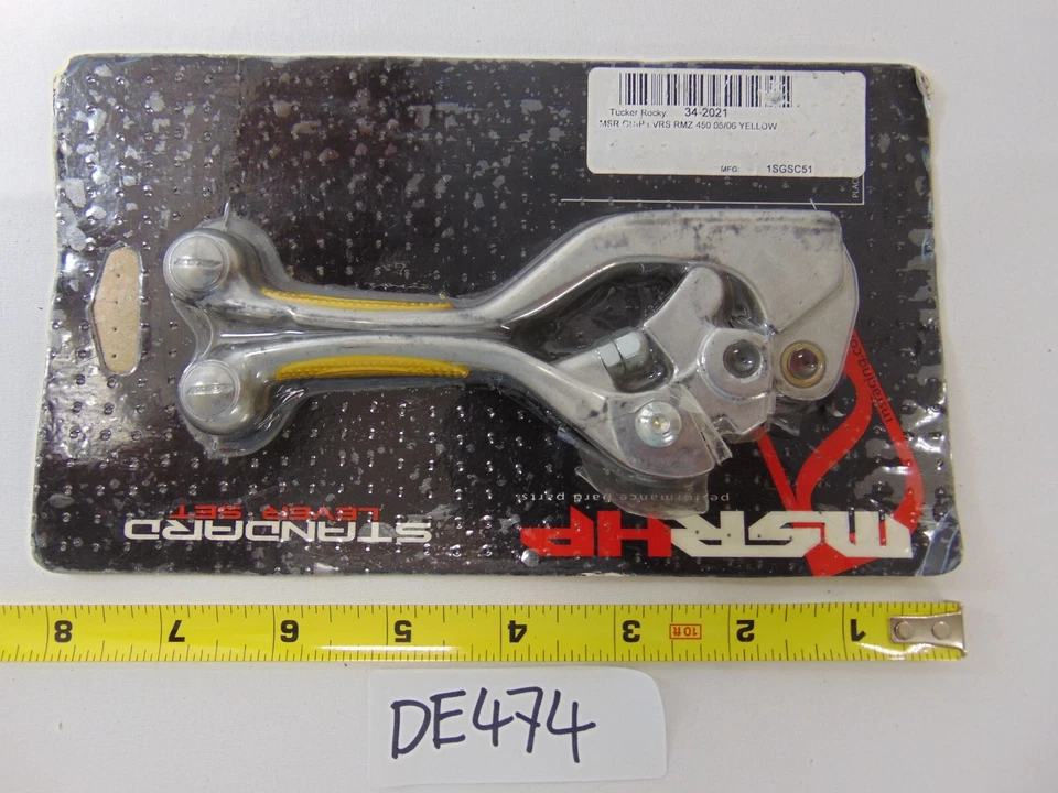 CONJUNTO DE ALAVANCA DE FREIO E EMBREAGEM MSR SUZUKI RMZ450 2005 2006 Amarelo Novo - Imagem 2 de 4