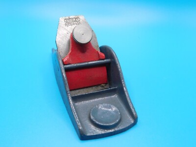 STANLEY SMALL MINIATURE PLANE WITH RED~RARE FIND~3 1/2'' LONG X 1 1/2''