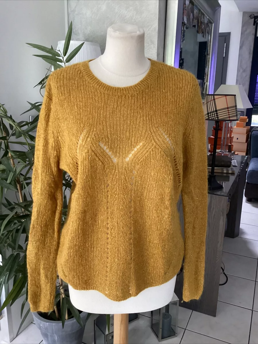 Pull KOOKAI taille M jaune moutarde curry mohair tr s bon tat