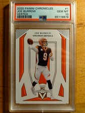 JOE BURROW 2020 CHRONICLES VERTEX ROOKIE RC #1 PSA 10 GEM MINT! BENGALS LSU ^|