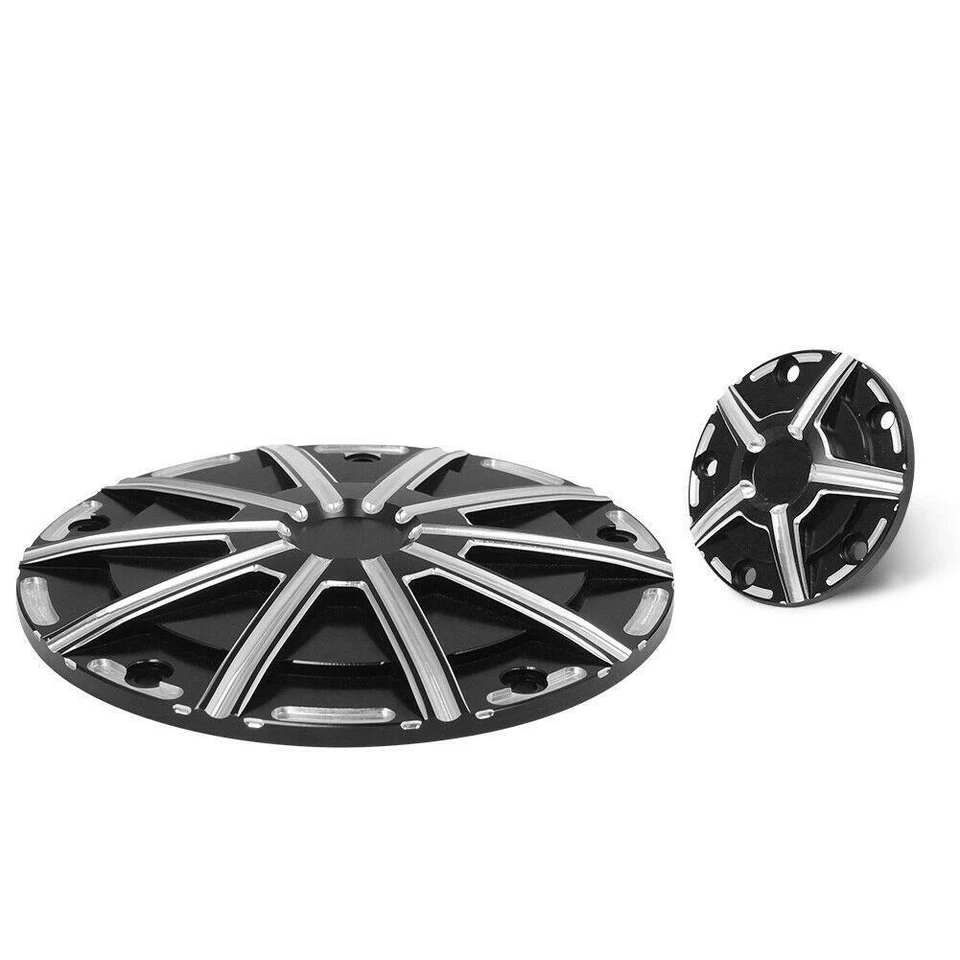 Cubiertas temporizador Derby motor corte borde negro aptas para Harley Touring Softail Foto 4 de 4