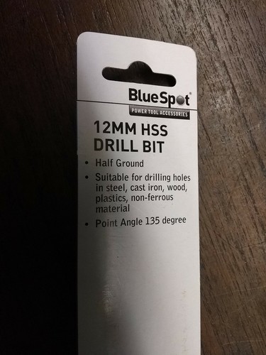 12 mm HSS Bohrer halbgeschliffen 135° Grad Winkelspitze blauer Punkt 20301 - Bild 3 von 4